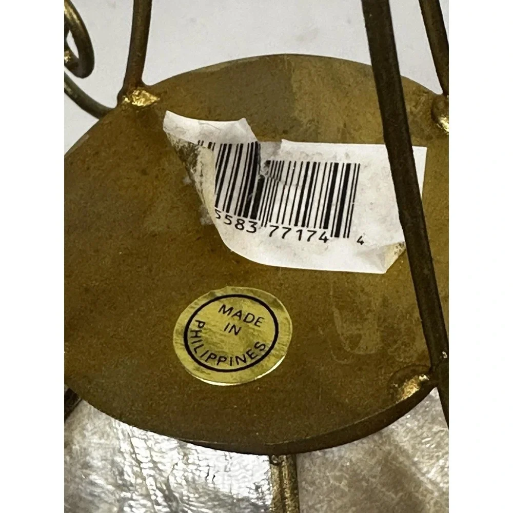Capiz Shell Lotus Votive Candle Holder Gold Metal Stand 7